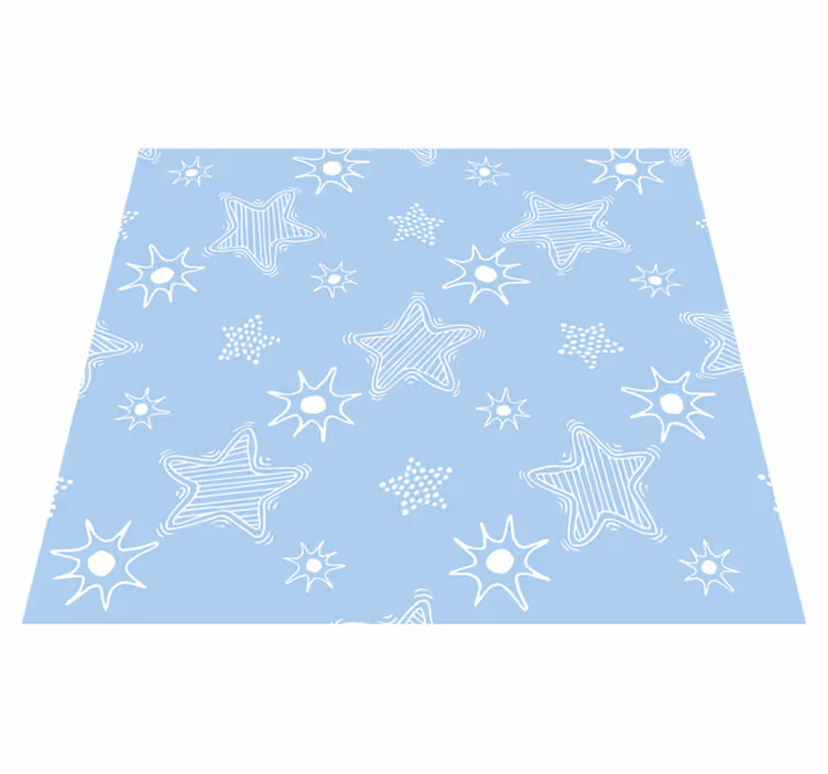 Covor de vinil stele stele albe pe fundal albastru - TenStickers