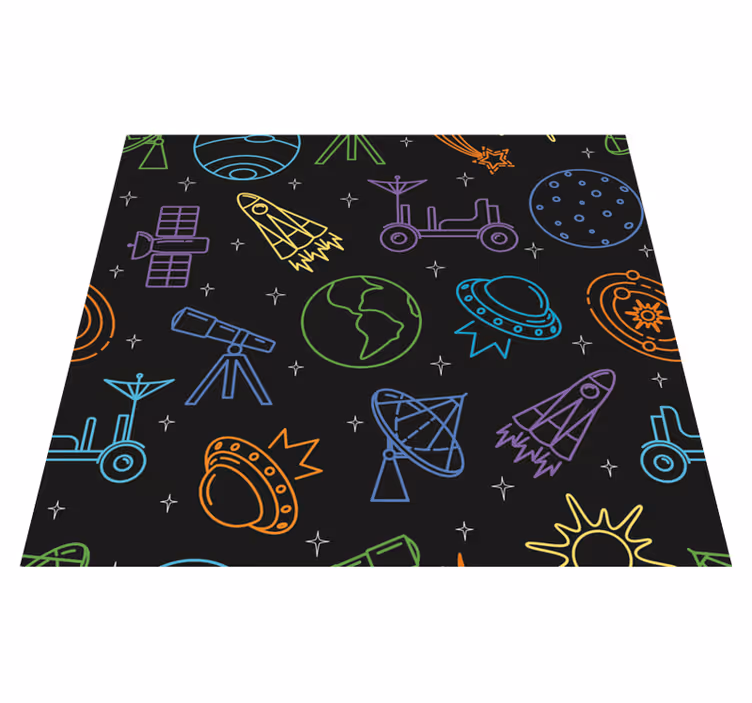 Covor de vinil stele icoane spațiale - TenStickers