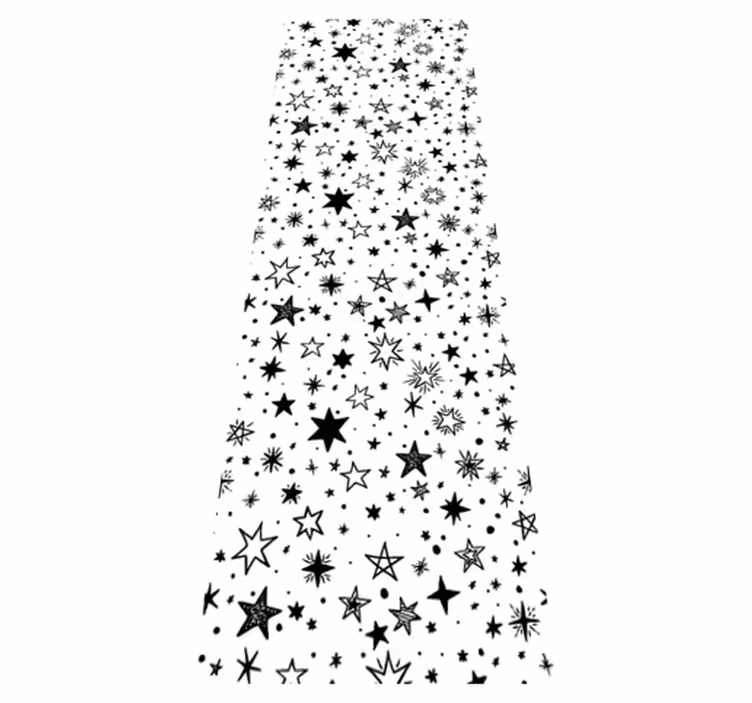 Covor de vinil stele model stele negre pe fundal alb - TenStickers