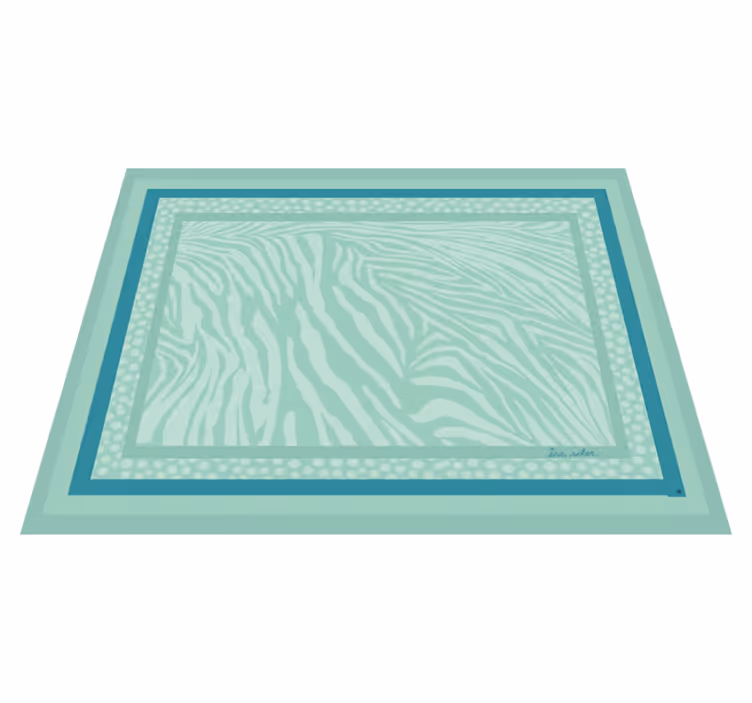 Covor de vinil hol model dungi zebra menta - TenStickers
