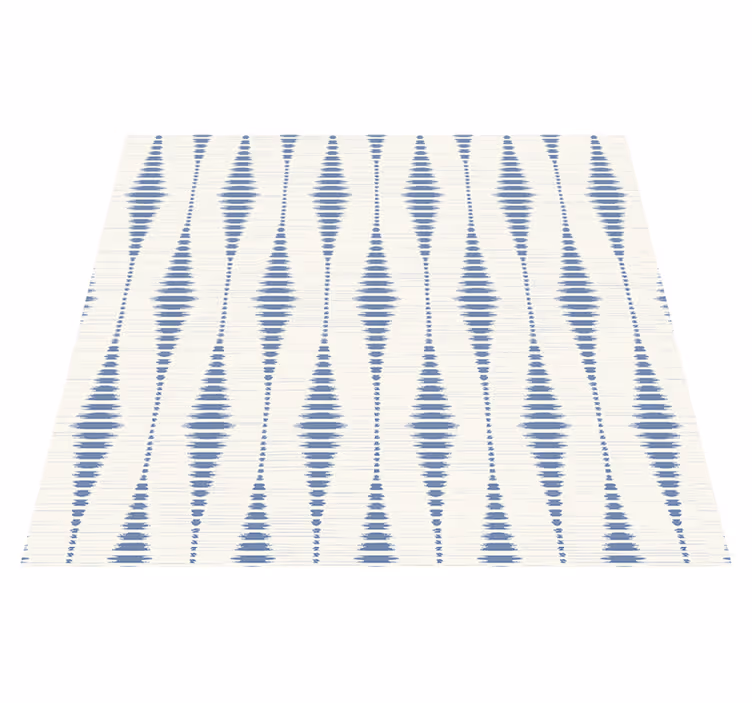 Covor de vinil geometric rabaul ikat albastru și bej - TenStickers