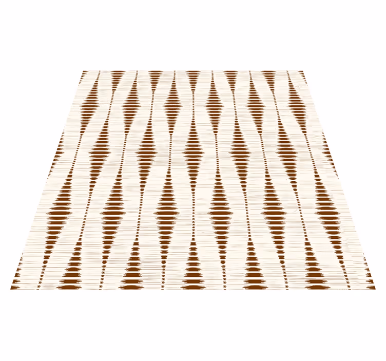 Covor de vinil geometric maro ciocolată ikat - TenStickers