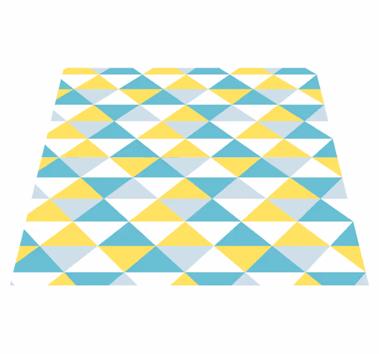 Covor de vinil geometric galben și nuanțe de albastru - TenStickers