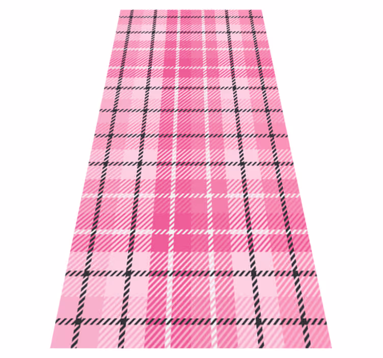 Covor de vinil geometric tartan roz și negru - TenStickers