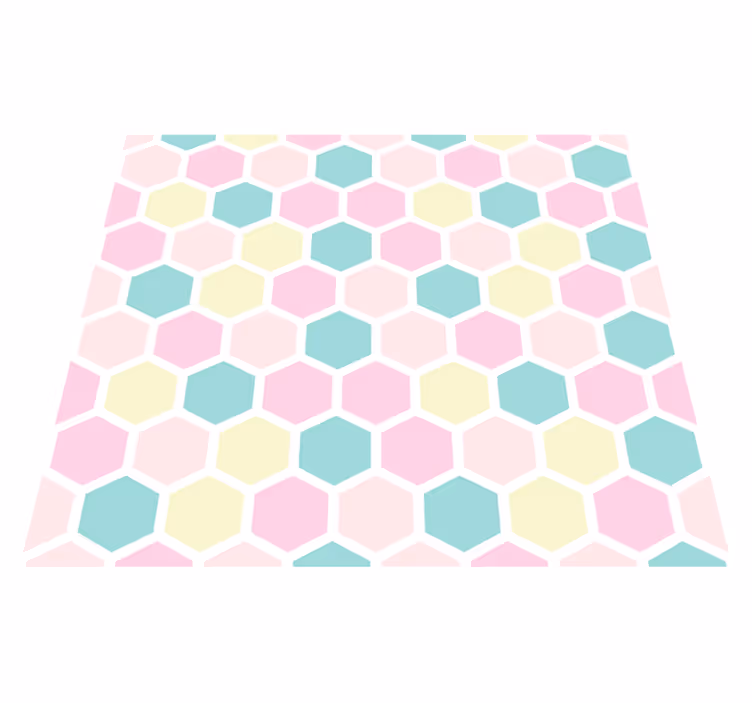 Covor de vinil geometric cu model geometric și culori pastel - TenStickers