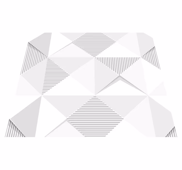 Covor de vinil geometric pătrate albe 3d - TenStickers