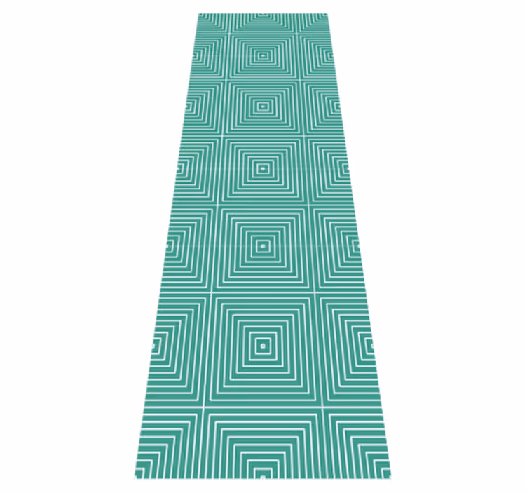 Covor de vinil geometric cu model pătrate verzi - TenStickers