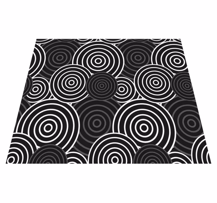 Covor de vinil geometric cerc negru pe fundal - TenStickers
