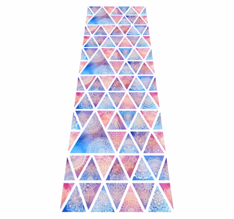 Covor de vinil geometric triunghiuri florale etnice - TenStickers