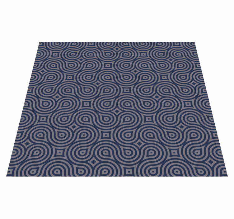 Covor de vinil geometric forme geometrice albastre - TenStickers