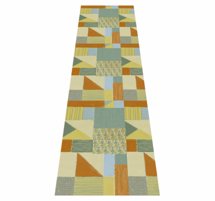 Covor de vinil geometric design triunghiuri colorate - TenStickers