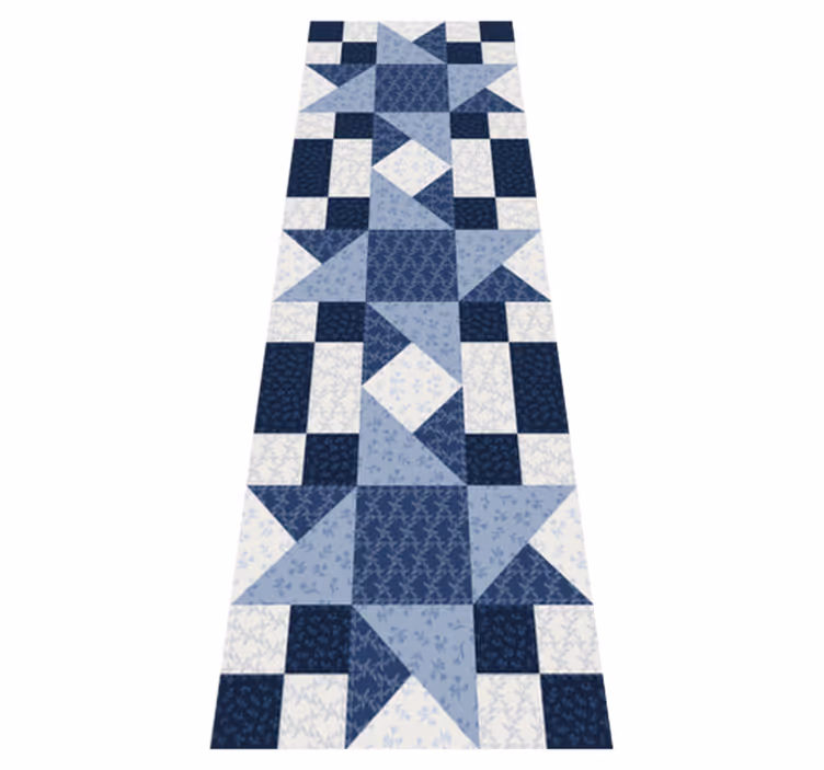 Covor de vinil geometric design triunghiuri stelare albastre - TenStickers