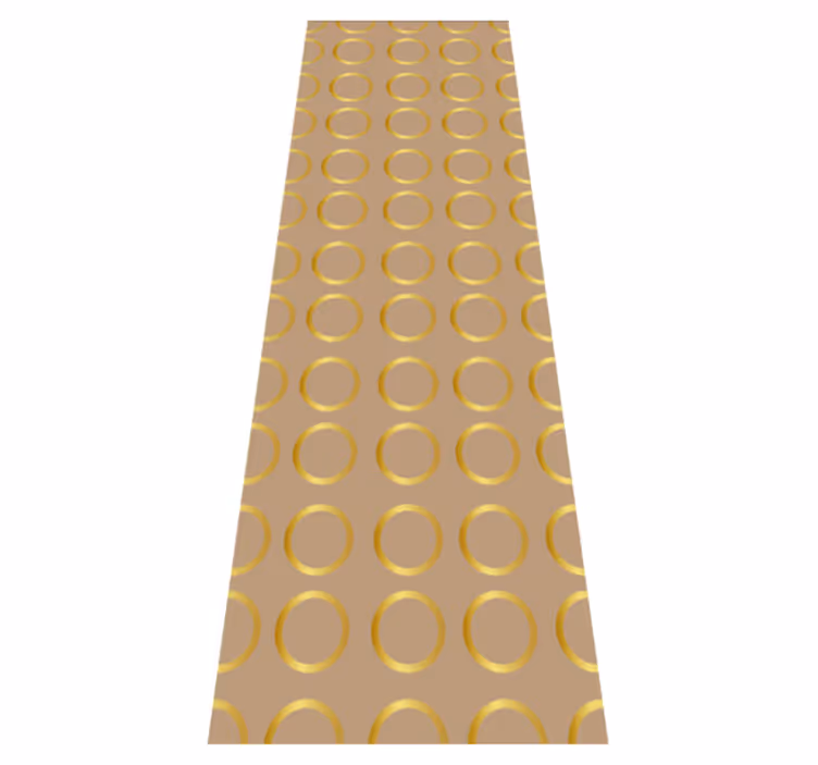 Covor de vinil geometric cu cercuri aurii - TenStickers