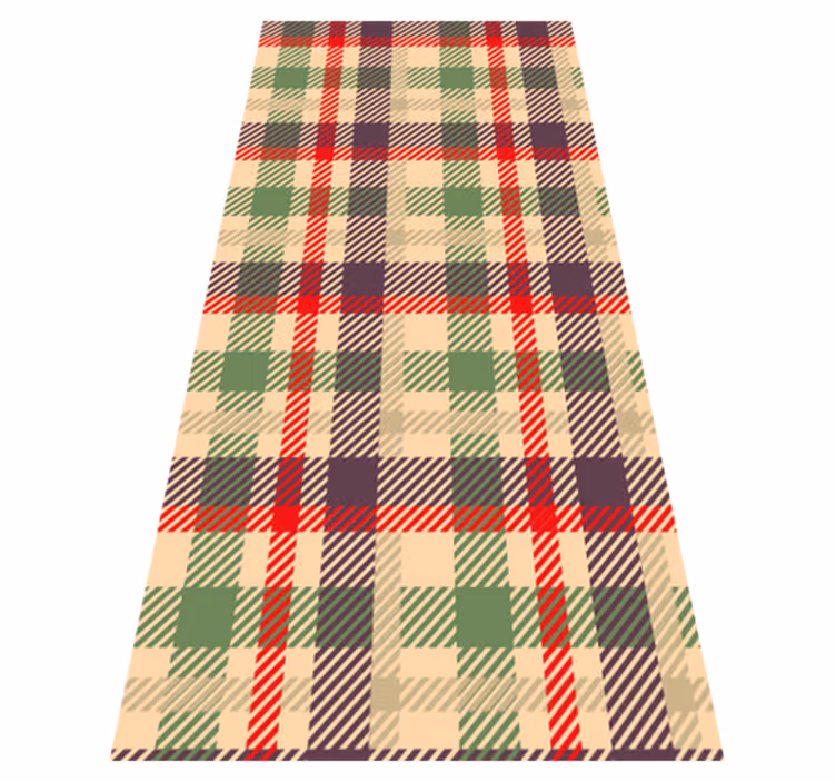 Covor vinil crăciun tartan roșu și verde - TenStickers