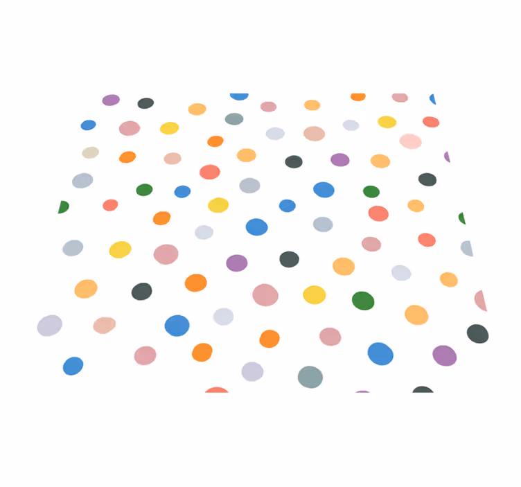 Covor vinil dormitor puncte colorate pe alb - TenStickers
