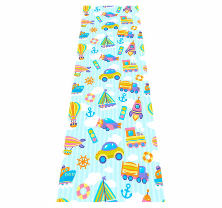 Covor vinil dormitor cu design drăguț de mașini - TenStickers
