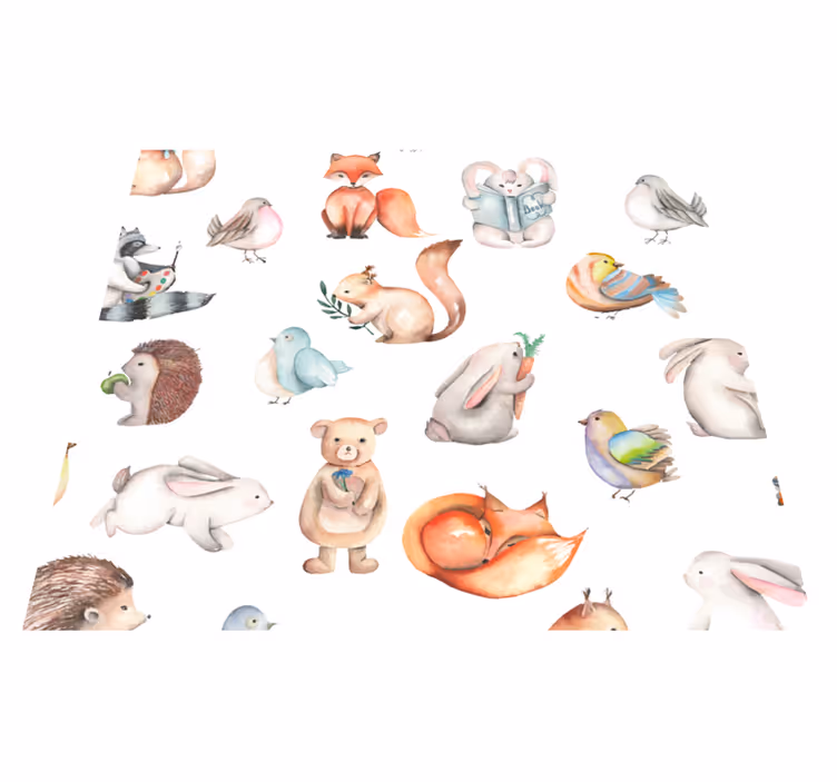 Alții covor de vinil animale simple de pădure - TenStickers