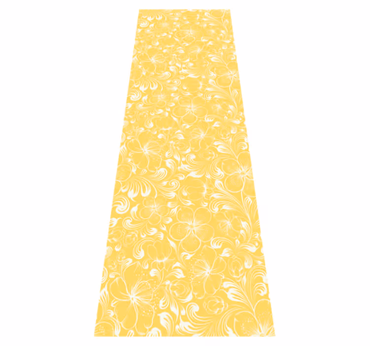 Covor vinil dormitor stil grandmillenial floral galben - TenStickers