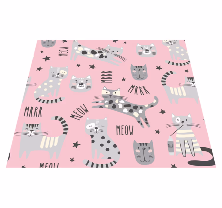 Covor vinil dormitor pisici elegante - TenStickers