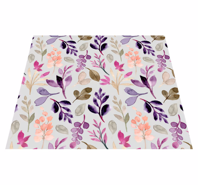 Covor vinil dormitor culori florale delicate - TenStickers
