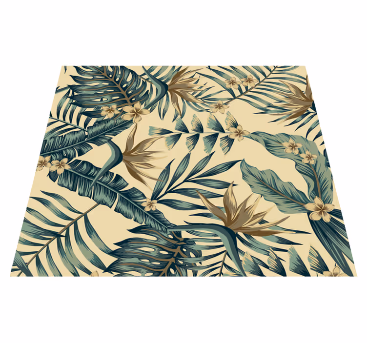 Covor vinil dormitor frunze tropicale - TenStickers