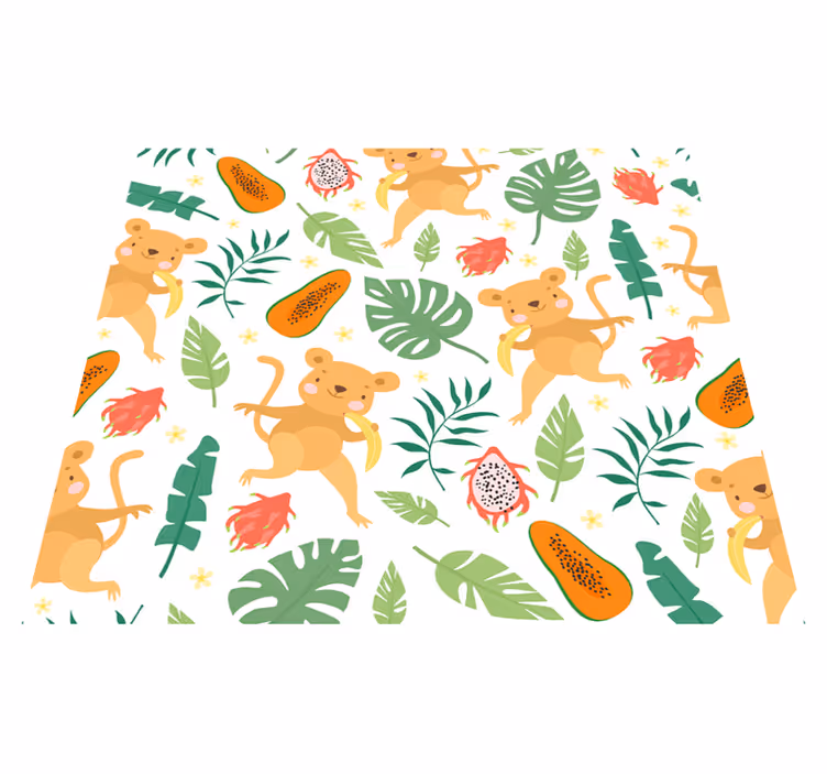 Covor vinil dormitor maimuță tropicală în ramuri - TenStickers