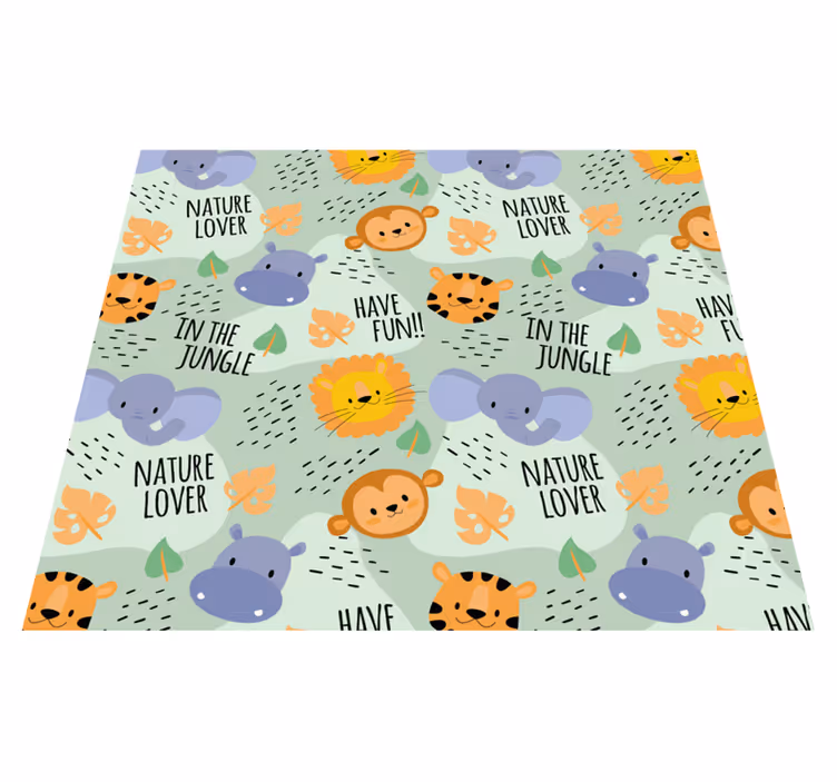 Alții covor de vinil animale din jungla verde - TenStickers