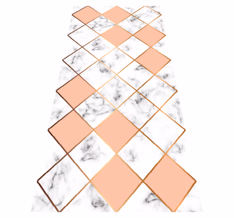 Covor vinil dormitor model marmură geometrică roz - TenStickers