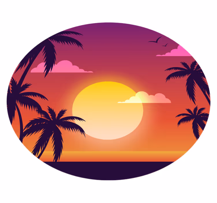 Covor vinil cu aspect de natura apus anii '70 - TenStickers