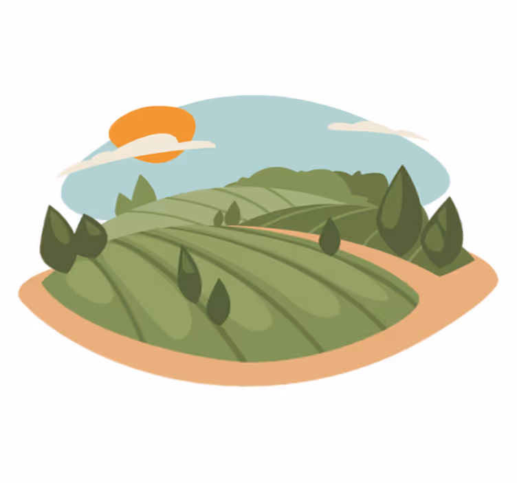 Covor vinil cu aspect de natura ilustrație de câmpuri - TenStickers