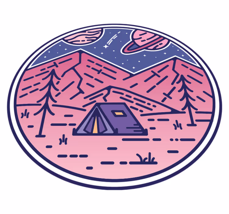 Covor vinil cu aspect de natura munți roz - TenStickers