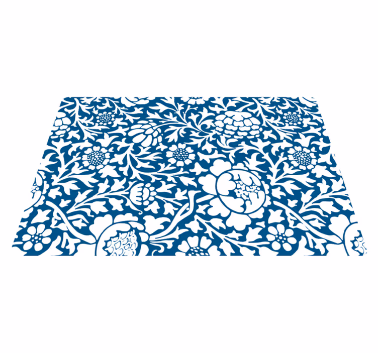 Covor vinil cu aspect de natura flora albastră marină - TenStickers