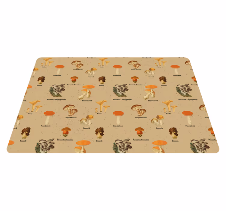 Covor vinil cu aspect de natura ciuperci vintage - TenStickers