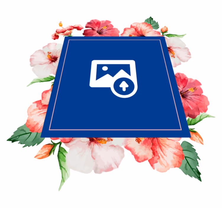 Covor vinil cu aspect de natura design floral hibiscus - TenStickers