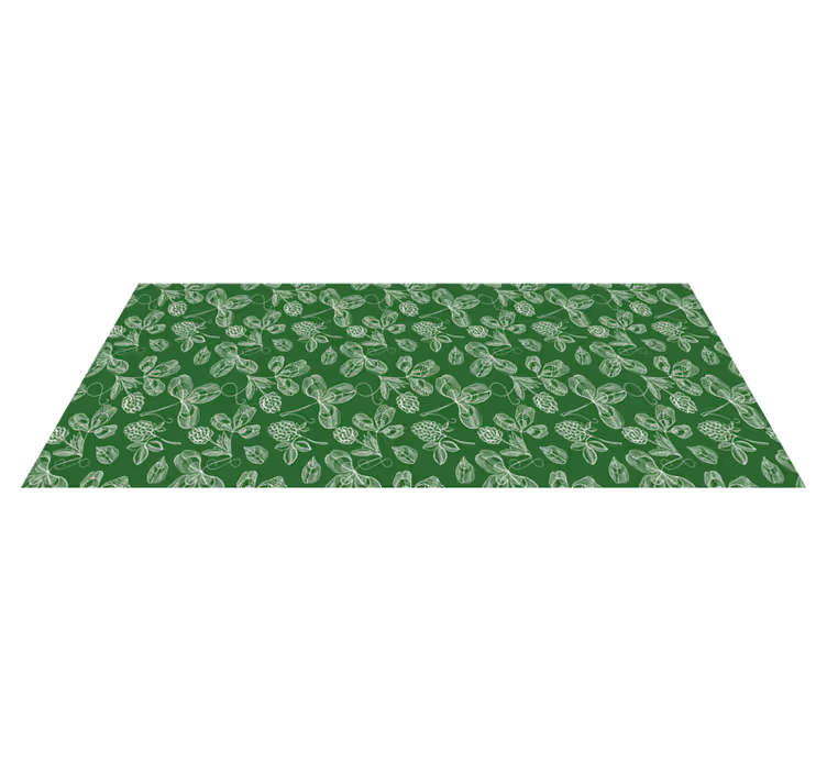 Covor vinil cu aspect de natura motif verde de frunze - TenStickers