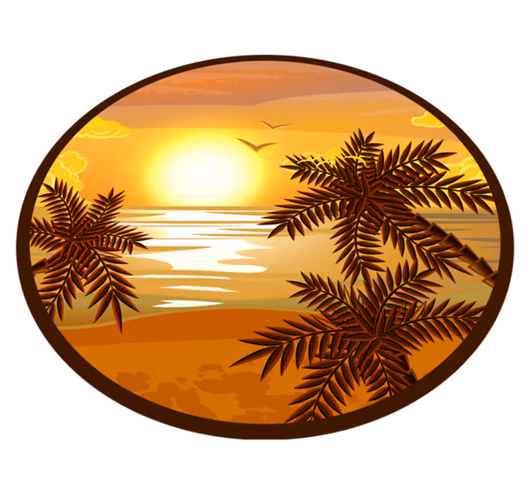 Covor vinil cu aspect de natura vedere serene la apus - TenStickers