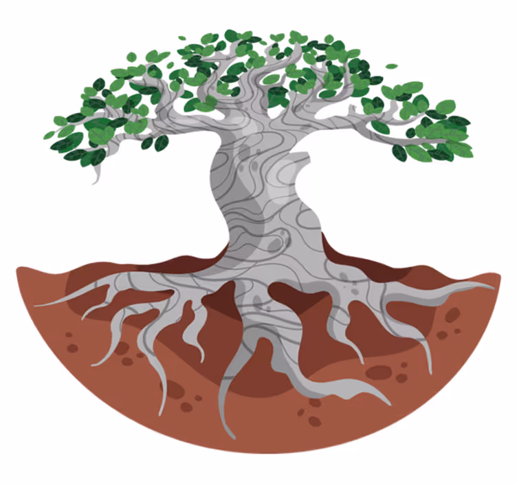 Covor vinil cu aspect de natura rădăcini de copac stilizate - TenStickers