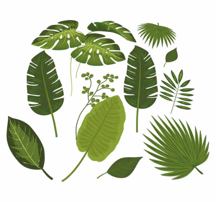 Covor vinil flori și plante varietate de frunze - TenStickers