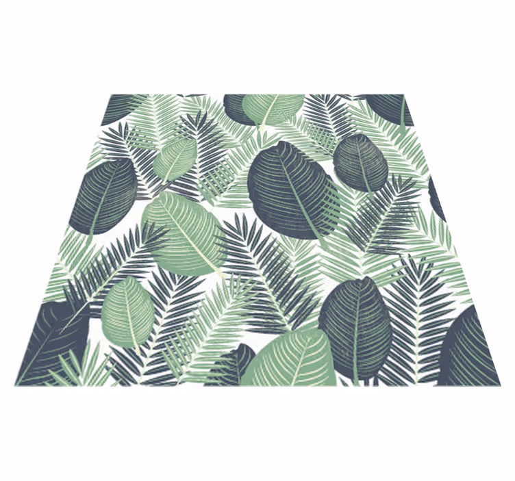 Covor vinil flori și plante frunze de junglă verde - TenStickers