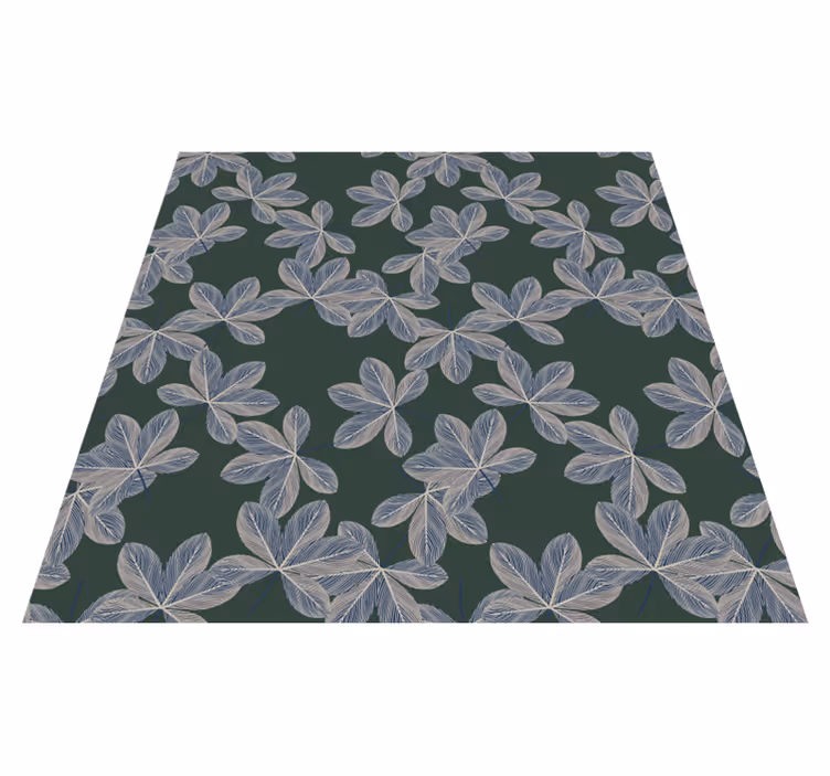 Covor vinil flori și plante design frunze închise - TenStickers