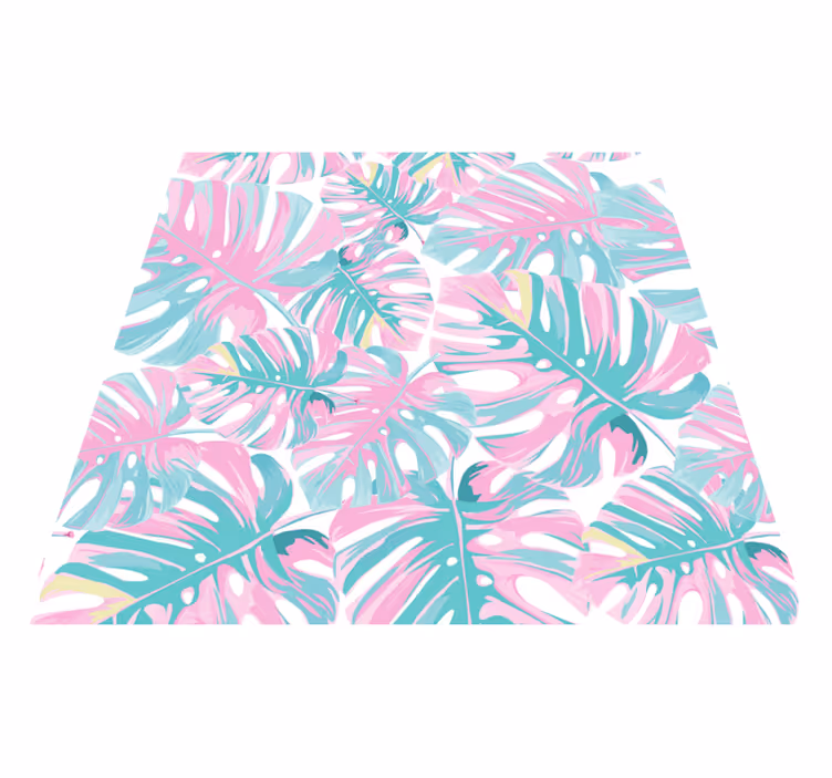 Covor vinil flori și plante monstera deliciosa - TenStickers