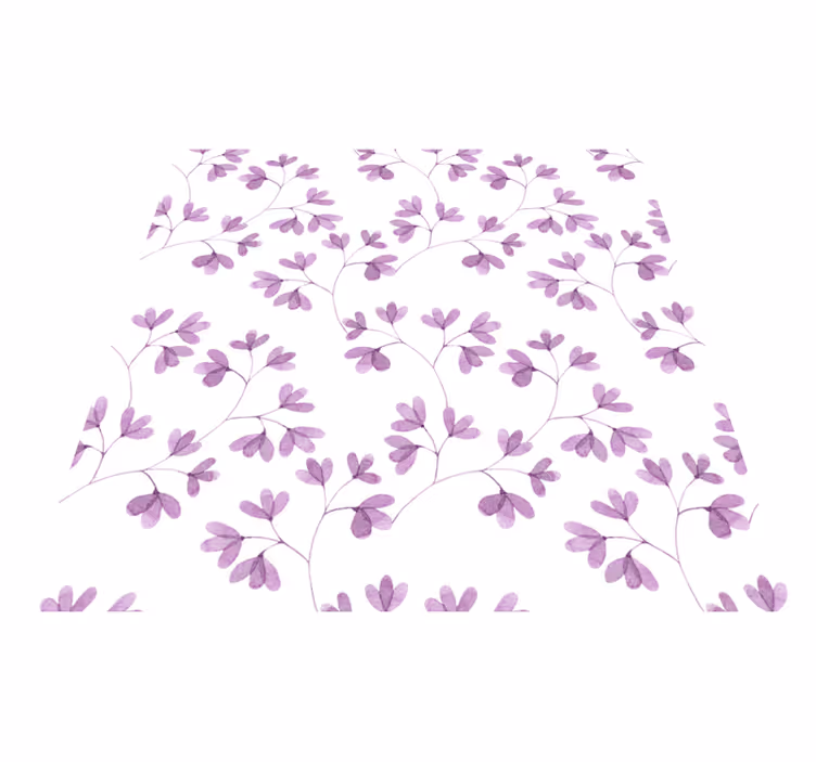 Covor vinil flori și plante design roz cu frunze - TenStickers