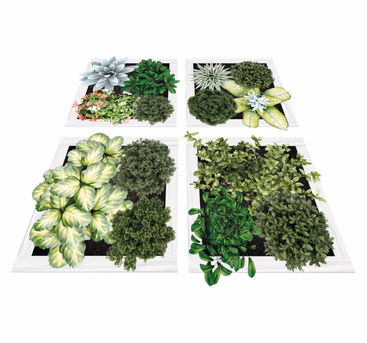 Covor vinil flori și plante plăci verticale de grădină - TenStickers