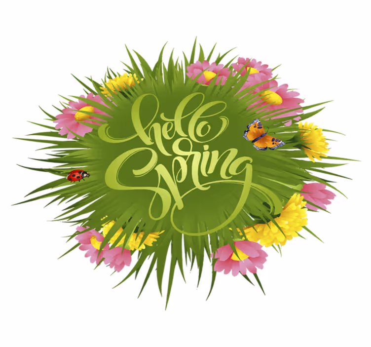 Covor vinil flori și plante flori de câmp de primăvară - TenStickers