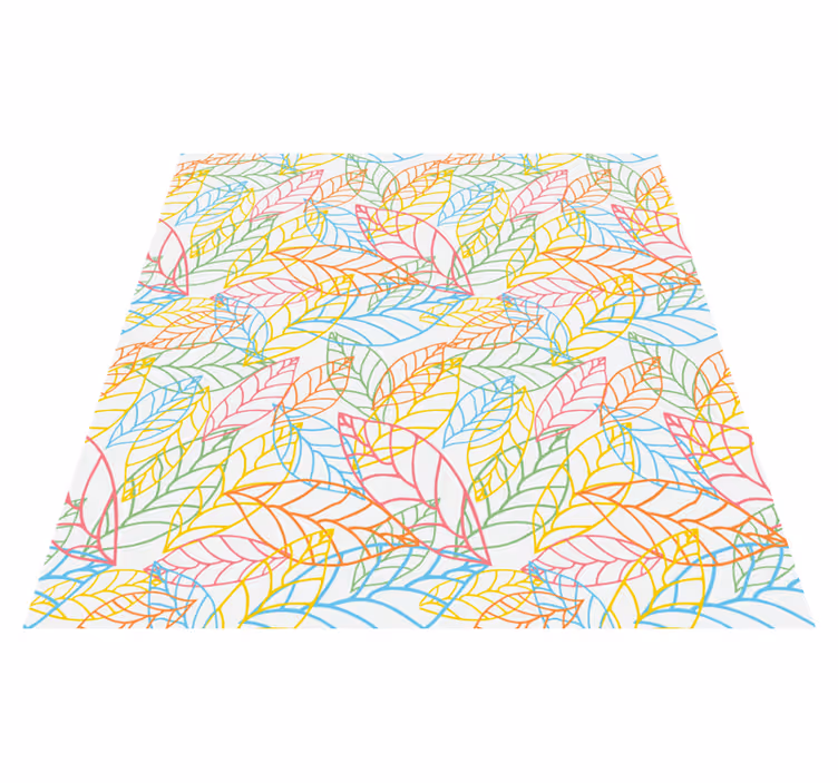 Covor vinil flori și plante design neon colorat - TenStickers
