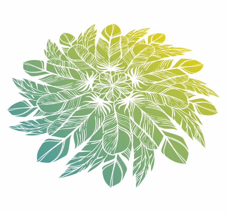 Covor vinil flori și plante model circular frunzos - TenStickers
