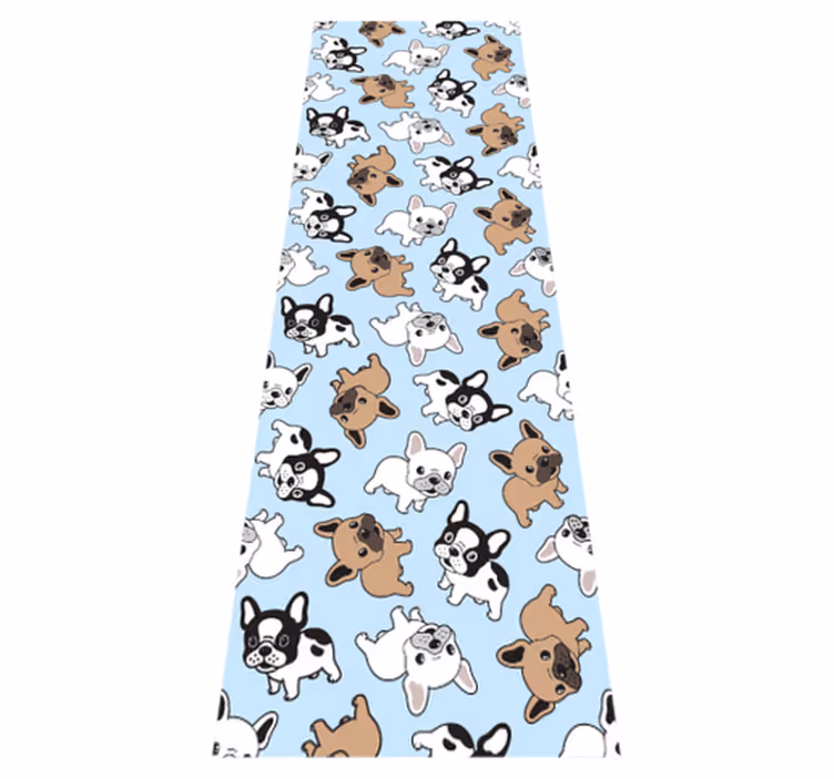 Covor vinil dormitor cu model bulldog francez - TenStickers