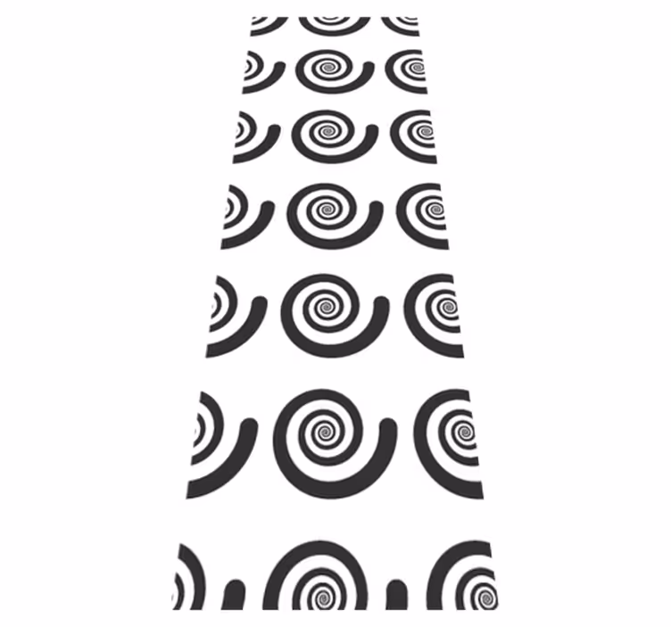 Covor vinil dormitor spiral retro hipnotic alb-negru - TenStickers