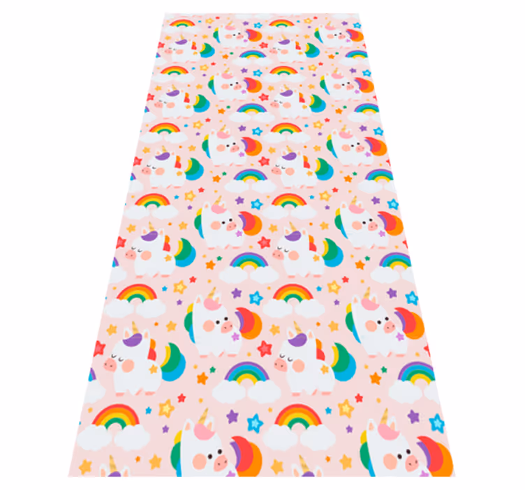 Covor vinil dormitor cai colorați desenati manual - TenStickers