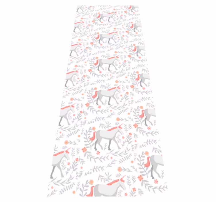 Covor vinil dormitor model unicorn cu frunze - TenStickers